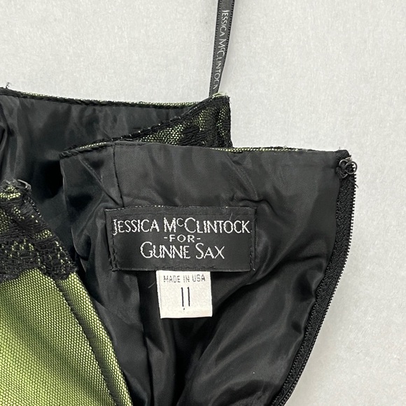 Vintage Jessica McClintock Gunne Sax Hocus Pocus Vibes Chartreuse NEW - Picture 3 of 9